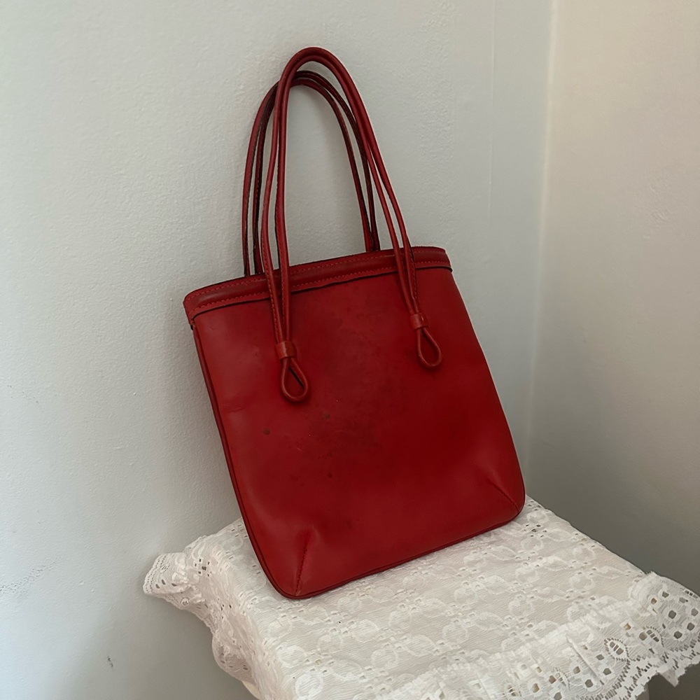 Vintage red leather bag made in Italy
